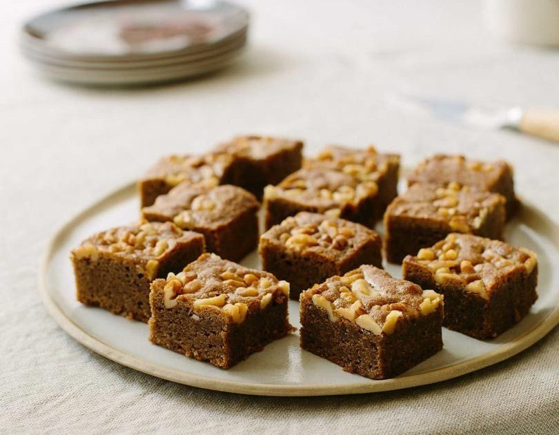 COFFEE, CARDAMOM & WALNUT BLONDIES