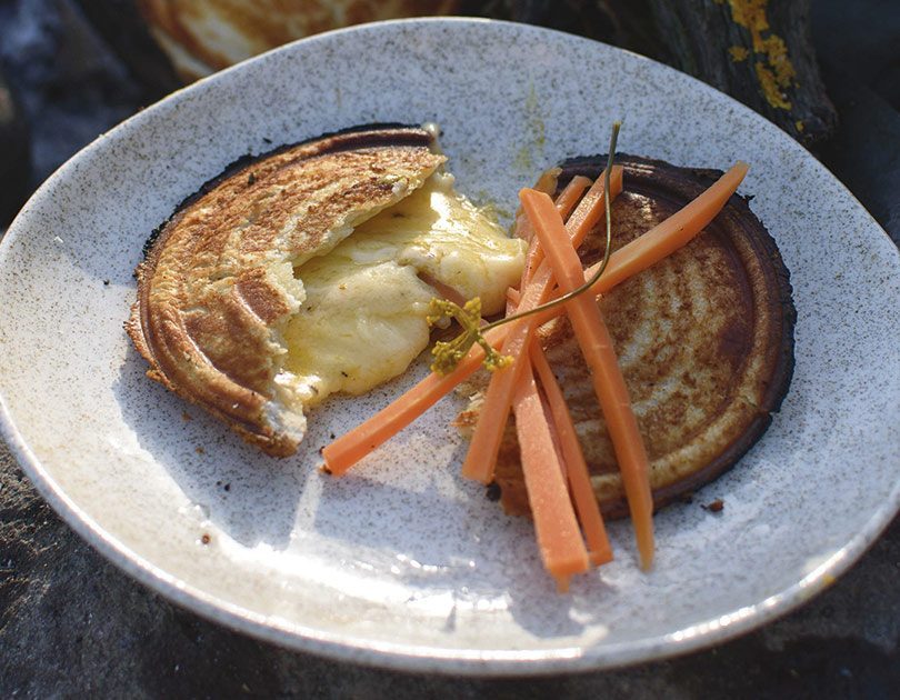 CHEDDAR & MUSTARD JAFFLE WITH SPICY DILL-PICKLED CARROTS CHEDDAR & MUSTARD JAFFLE WITH SPICY DILL-PICKLED CARROTS