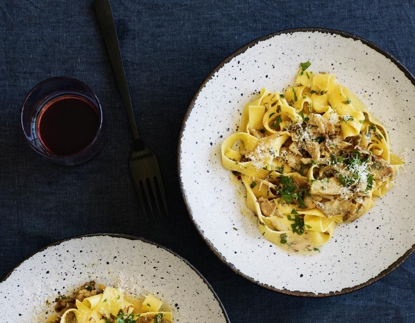 Fettuccine with Artichokes, Lemon & Mascorpone Fettuccine with Artichokes, Lemon & Mascorpone