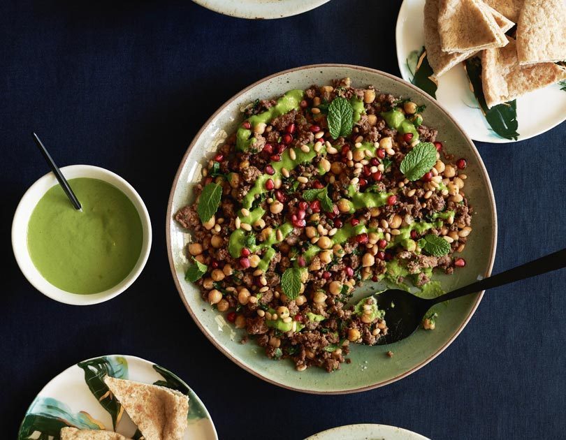 Spiced Lamb & Chickpeas with Green Tahini Sauce Spiced Lamb & Chickpeas with Green Tahini Sauce