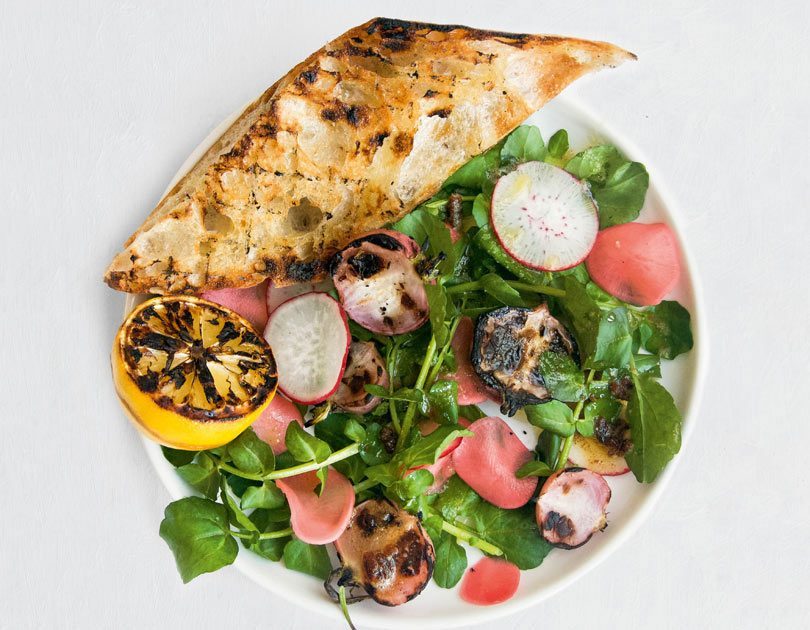 Charred & Pickled Radish, Anchovy Butter, Watercress