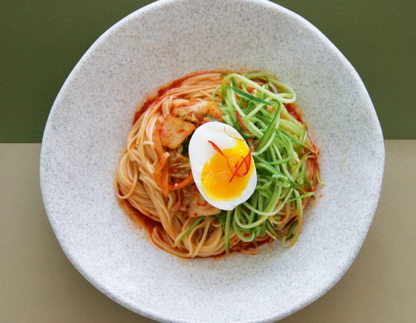 Bibim Guksu (Cold Wheat Noodles with Spicy Sauce, Kimchi & Egg) Bibim Guksu (Cold Wheat Noodles with Spicy Sauce, Kimchi & Egg)