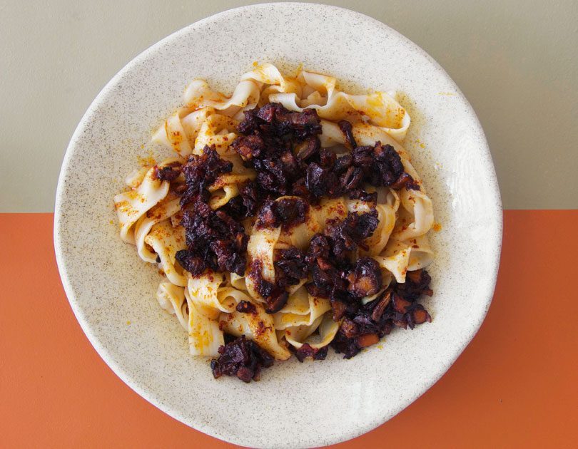 Hand-Pulled Noodles with Spicy & Sour Mussel Xo Sauce