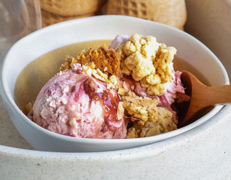 No-Churn Rhubarb & Almond Crumble Ice Cream No-Churn Rhubarb & Almond Crumble Ice Cream