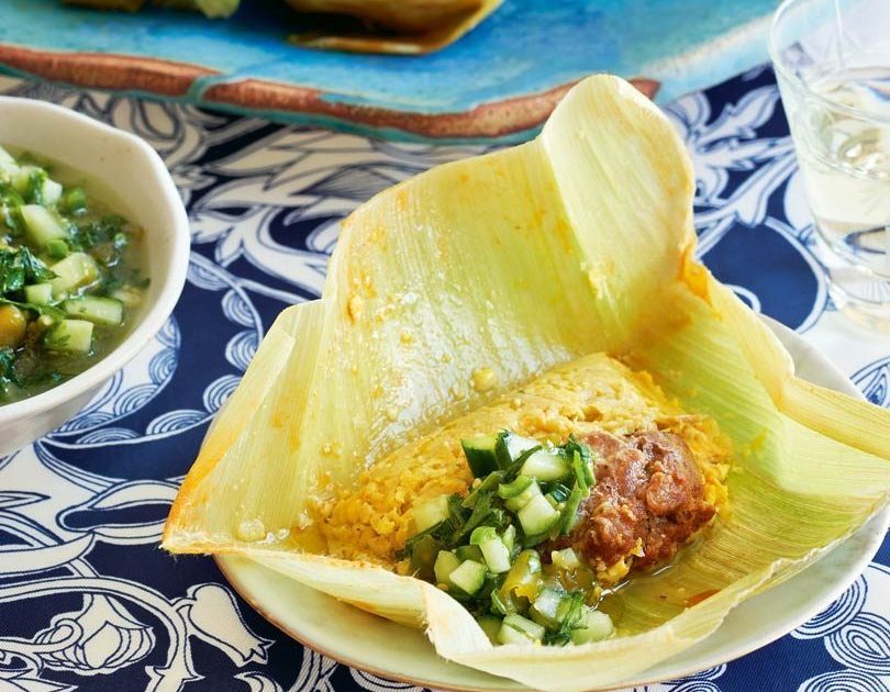 KŪMARA, CORN & CHORIZO TAMALES