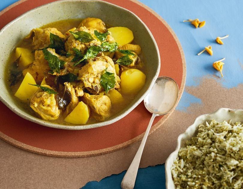 TAMARIND CHICKEN CURRY WITH CURRY-LEAF RICE