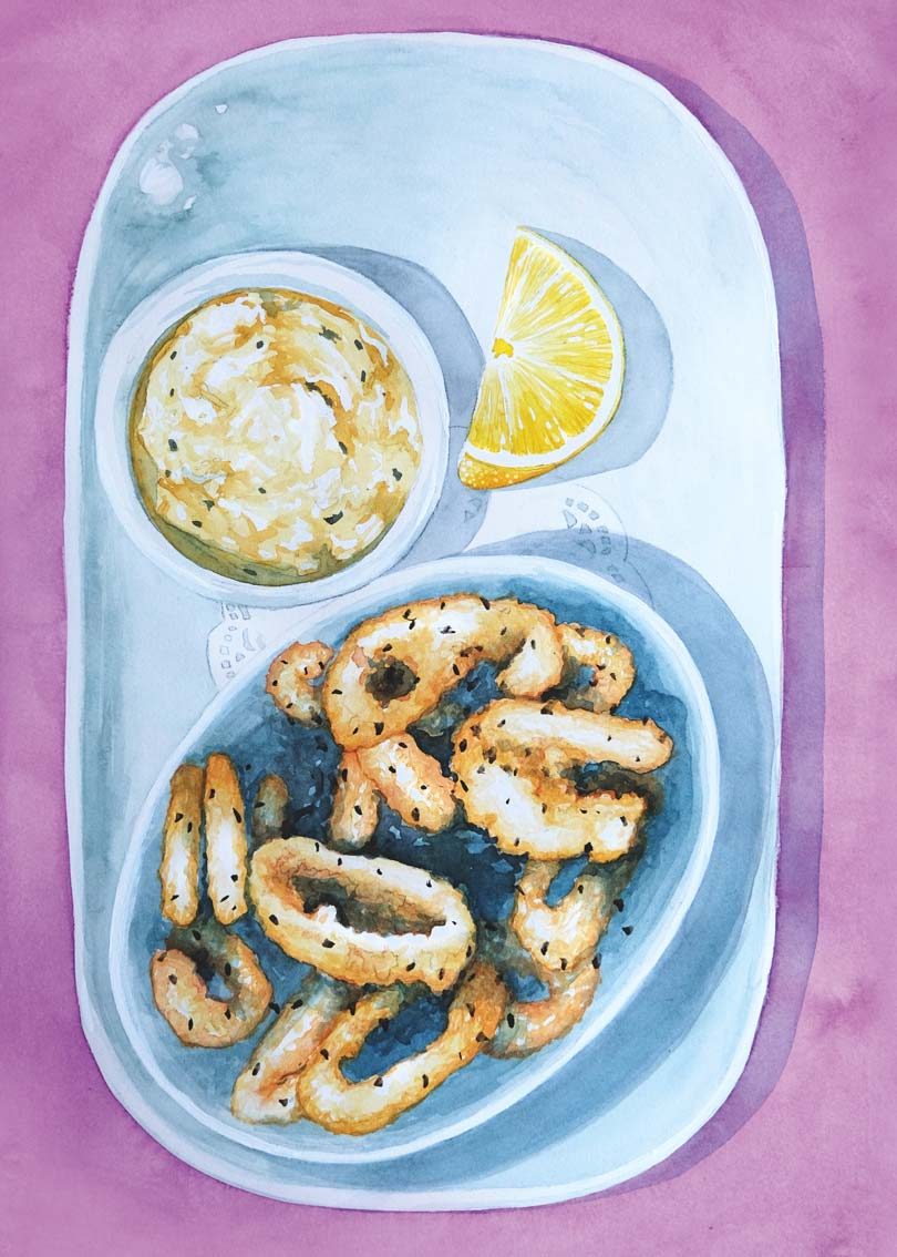 GREMOLATA-CRUMBED CALAMARI & ANCHOVY TARTARE - Cuisine Magazine - From New Zealand to the World