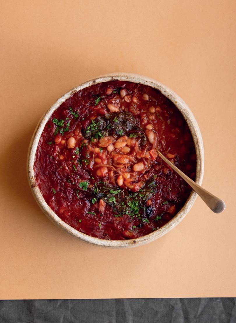 BAKED BEANS WITH BEET LEAVES BAKED BEANS WITH BEET LEAVES