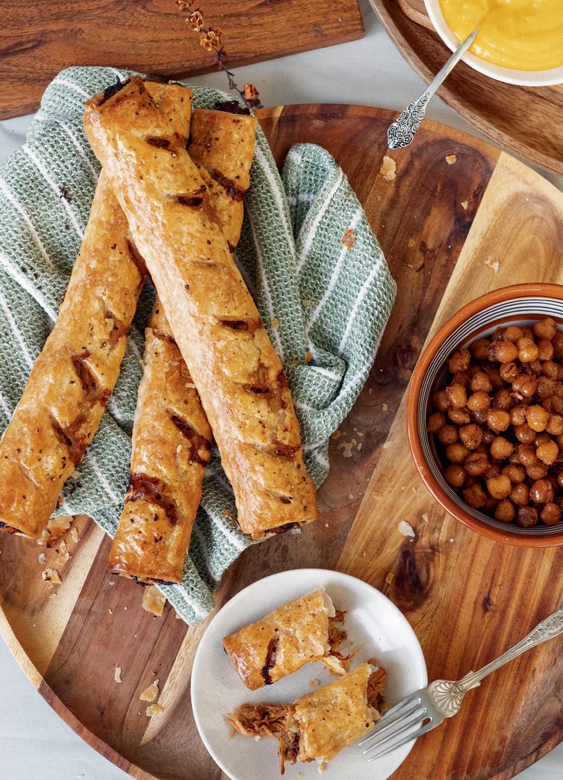 BRAISED SPICED PORK ROLLS, ROASTED BUTTERED CHICKPEAS & BUTTERNUT YOGHURT SAUCE BRAISED SPICED PORK ROLLS, ROASTED BUTTERED CHICKPEAS & BUTTERNUT YOGHURT SAUCE