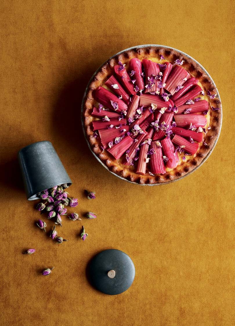 RHUBARB, ROSEWATER & CUSTARD TART RHUBARB, ROSEWATER & CUSTARD TART