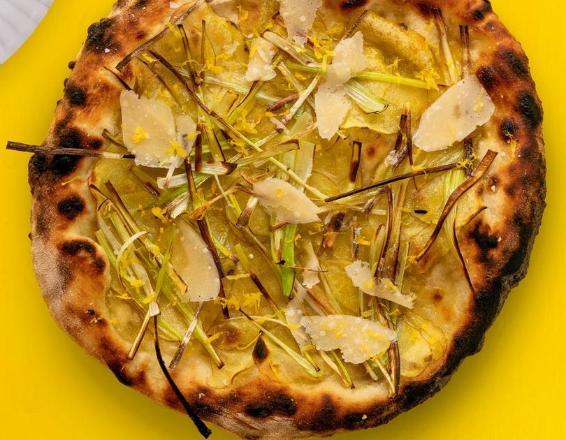 LEEK, POTATO, LEMON & PARMESAN PIZZA