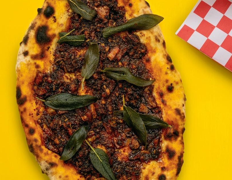MUSHROOM ‘NDUJA, HONEY & CRISPY SAGE PIZZA