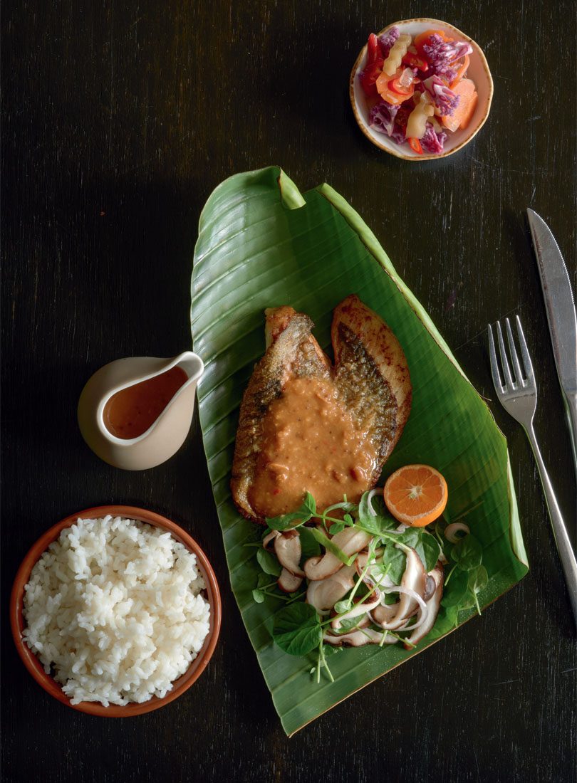 PRITONG ISDA – FRIED FILLET OF JOHN DORY WITH PICKLES & SPICY SOYBEAN GLAZE