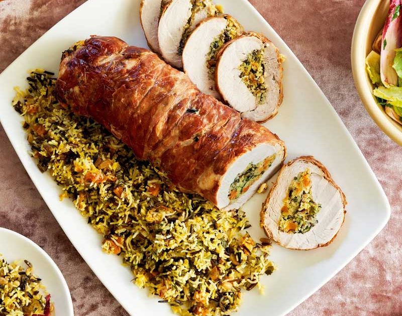 TURKEY WITH WILD RICE STUFFING