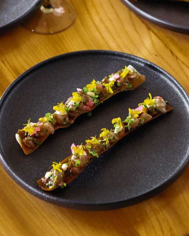 SAMAK NAYEH (TREVALLY TARTARE WITH PRESERVED LEMON, POMEGRANATE & SUMAC