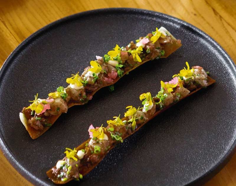 SAMAK NAYEH (TREVALLY TARTARE WITH PRESERVED LEMON, POMEGRANATE & SUMAC)
