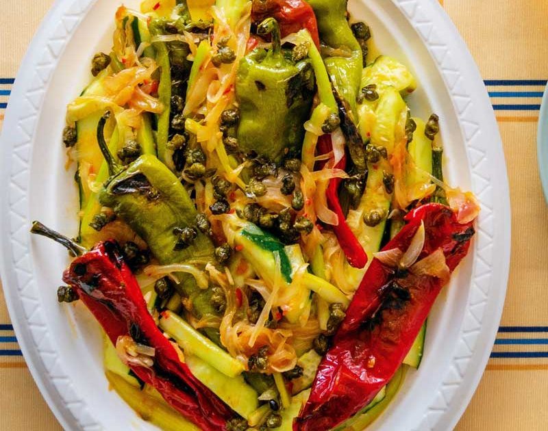 SMASHED CUCUMBER & CHARRED PEPPER SUMMER CAPONATA