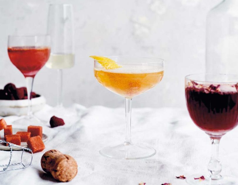 CHAMBORD & ORANGE, CLASSIC, CHAMPAGNE JULEP and ROSEWATER & POMEGRANATE CHAMPAGNE COCKTAILS
