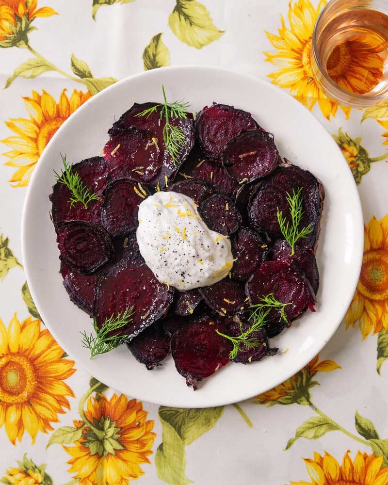 SALT-BAKED BEET & ANCHOVY MAYO ‘VITELLO TONNATO’