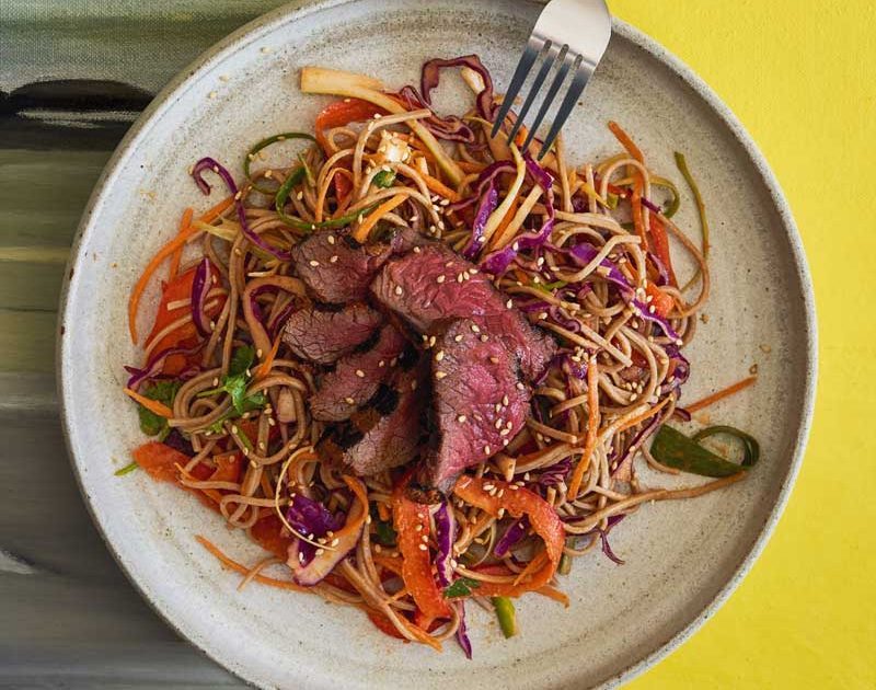 SOBA NOODLE SALAD WITH VENISON MEDALLIONS