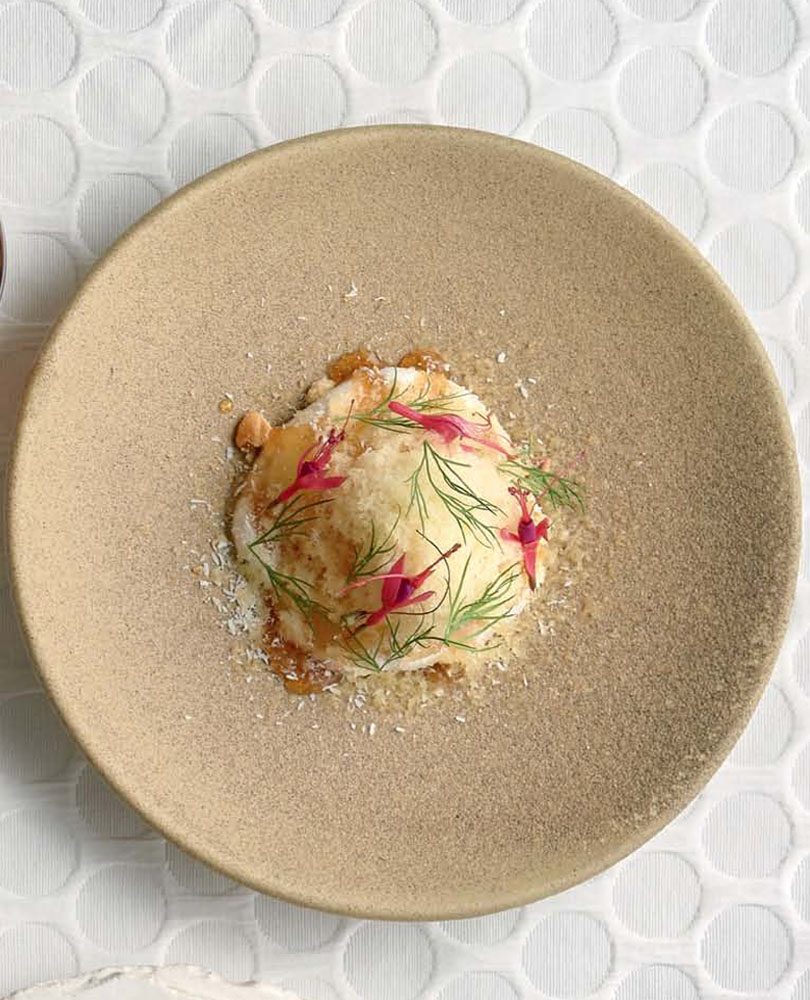 COCONUT & VANILLA CREAM, SPICY CARAMELISED APPLE, LEMON ZEST & APPLE GRANITA COCONUT & VANILLA CREAM, SPICY CARAMELISED APPLE, LEMON ZEST & APPLE GRANITA