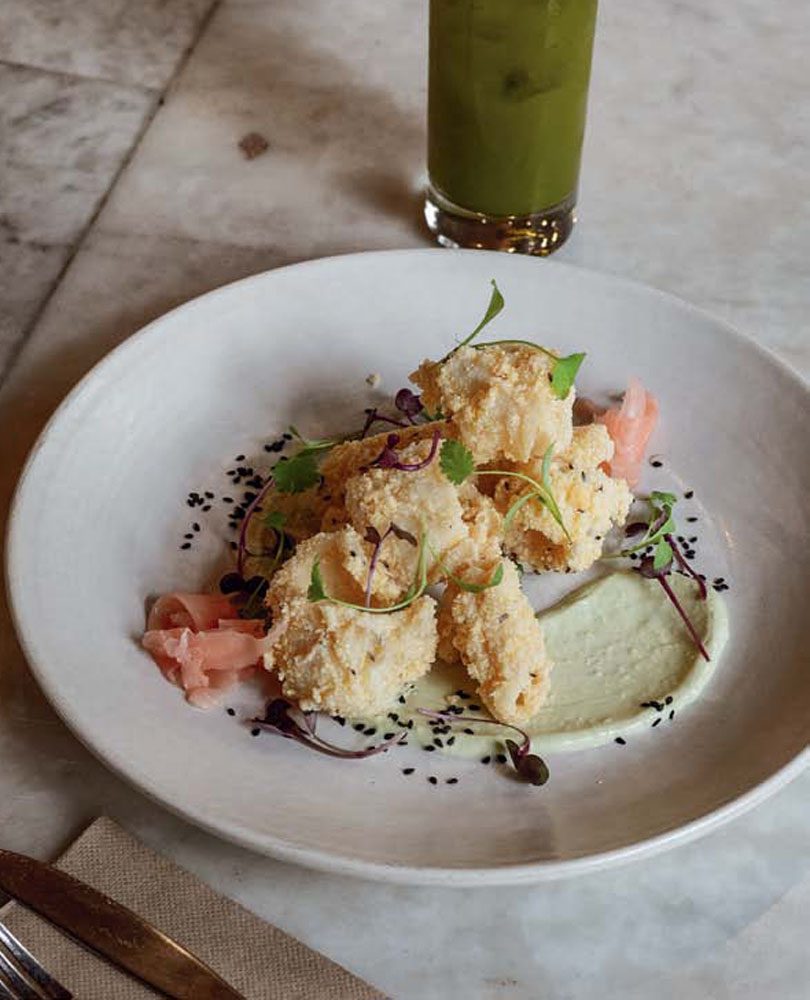 POLENTA-CRUMBED CALAMARI WITH WASABI & GREEN TEA MAYO POLENTA-CRUMBED CALAMARI WITH WASABI & GREEN TEA MAYO
