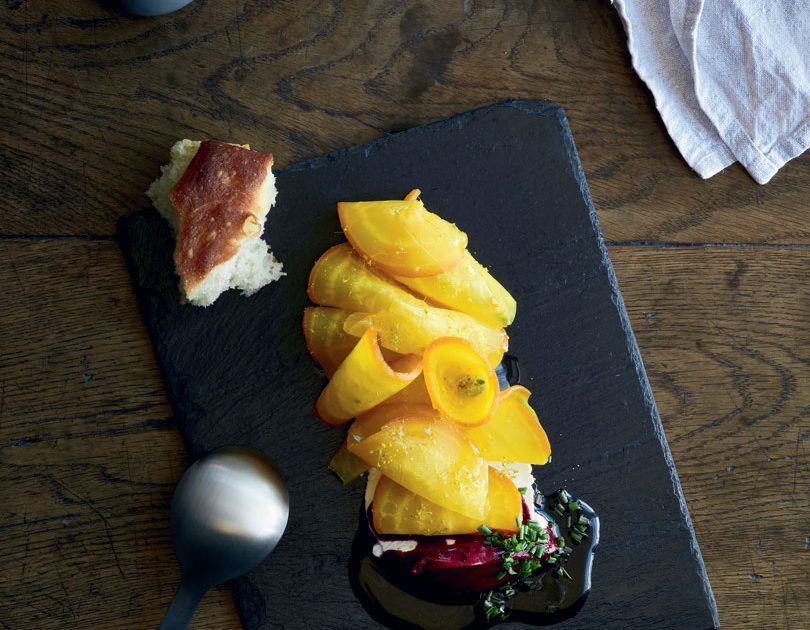 SALT-BAKED GOLDEN BEETROOT WITH MASSIMO’S RICOTTA & BEETROOT OIL