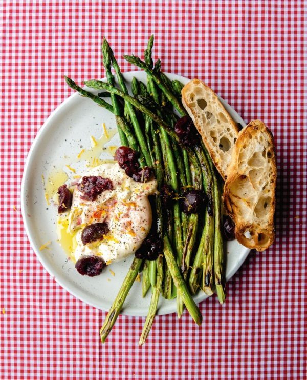 BURRATA WITH CHARRED ASPARAGUS Cuisine Magazine From New Zealand to