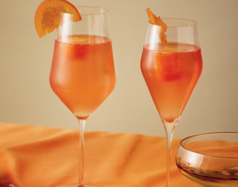 CAMPARI, ORANGE & ELDERFLOWER CHAMPAGNE COCKTAIL
