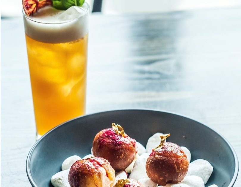 GOAT’S CHEESE DOUGHNUTS WITH RAW HONEY