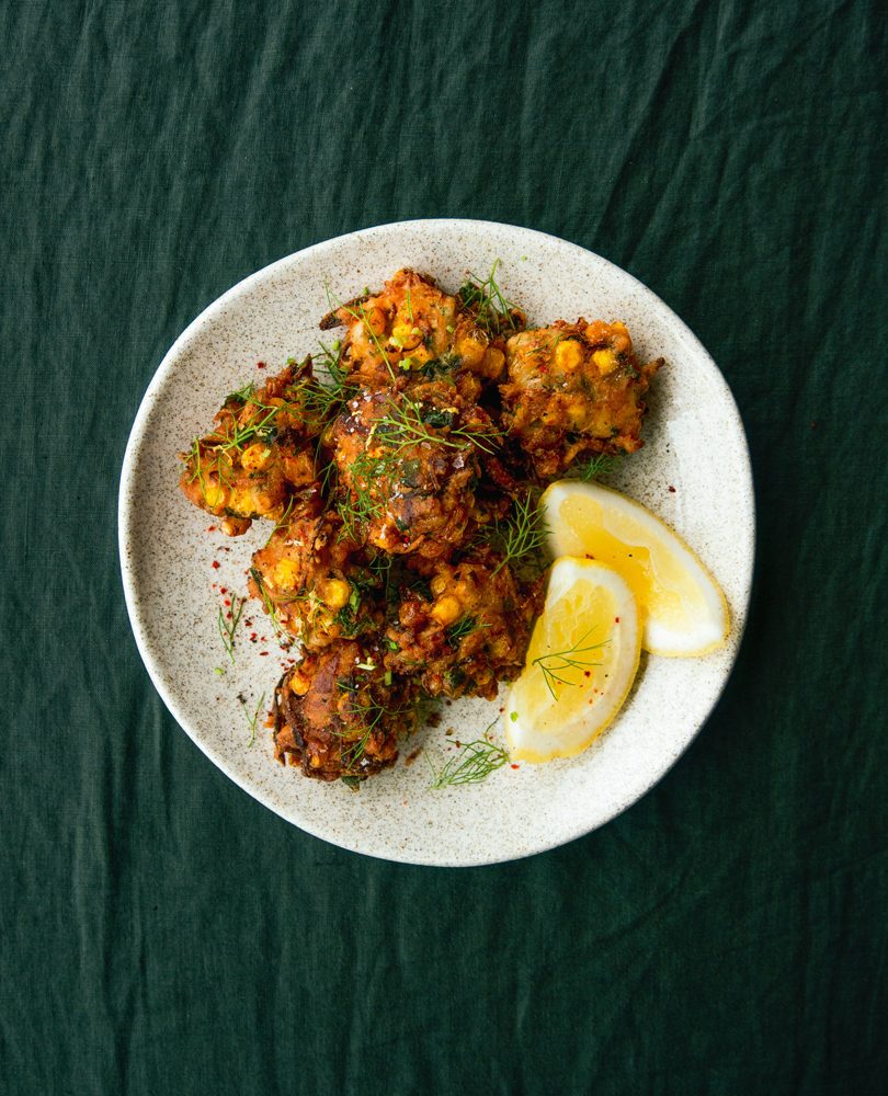 PICKLED CORN & SMOKED MACKEREL FRITTERS PICKLED CORN & SMOKED MACKEREL FRITTERS