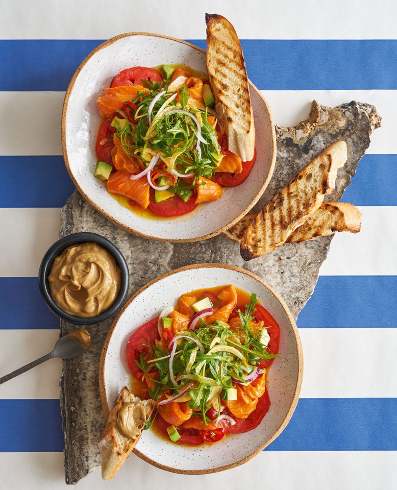 RAW FISH MEDITERRANEAN-STYLE WITH TOMATO, SAFFRON, ORANGE & FENNEL