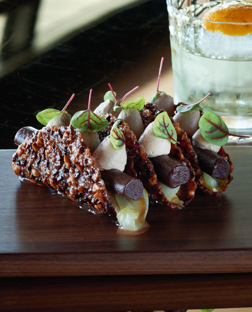 SPICED PEAR, EARL GREY CHOCOLATE & HAZELNUT TACO SPICED PEAR, EARL GREY CHOCOLATE & HAZELNUT TACO