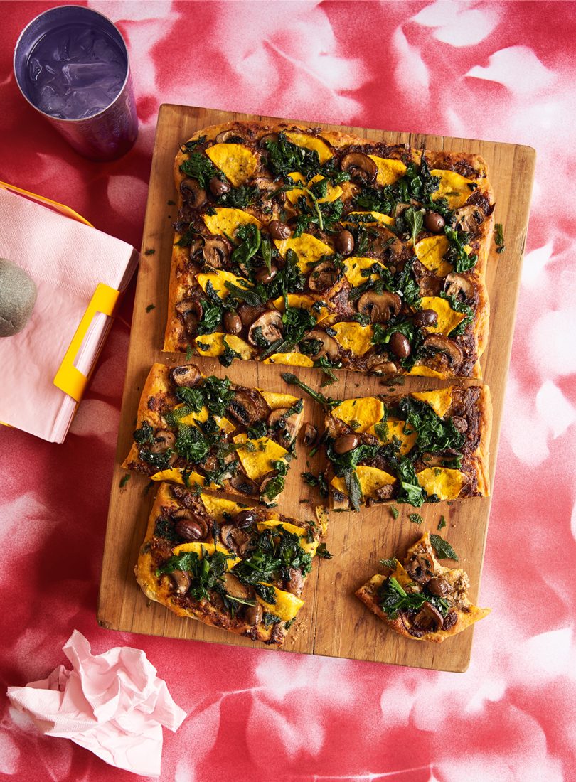 MUSHROOM, SPINACH & PUMPKIN PIZZA
