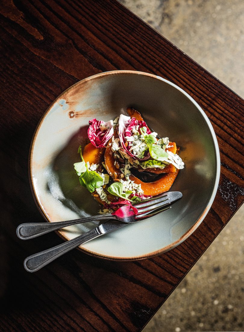 ROASTED PUMPKIN WITH BALSAMIC CARAMEL, RADICCHIO