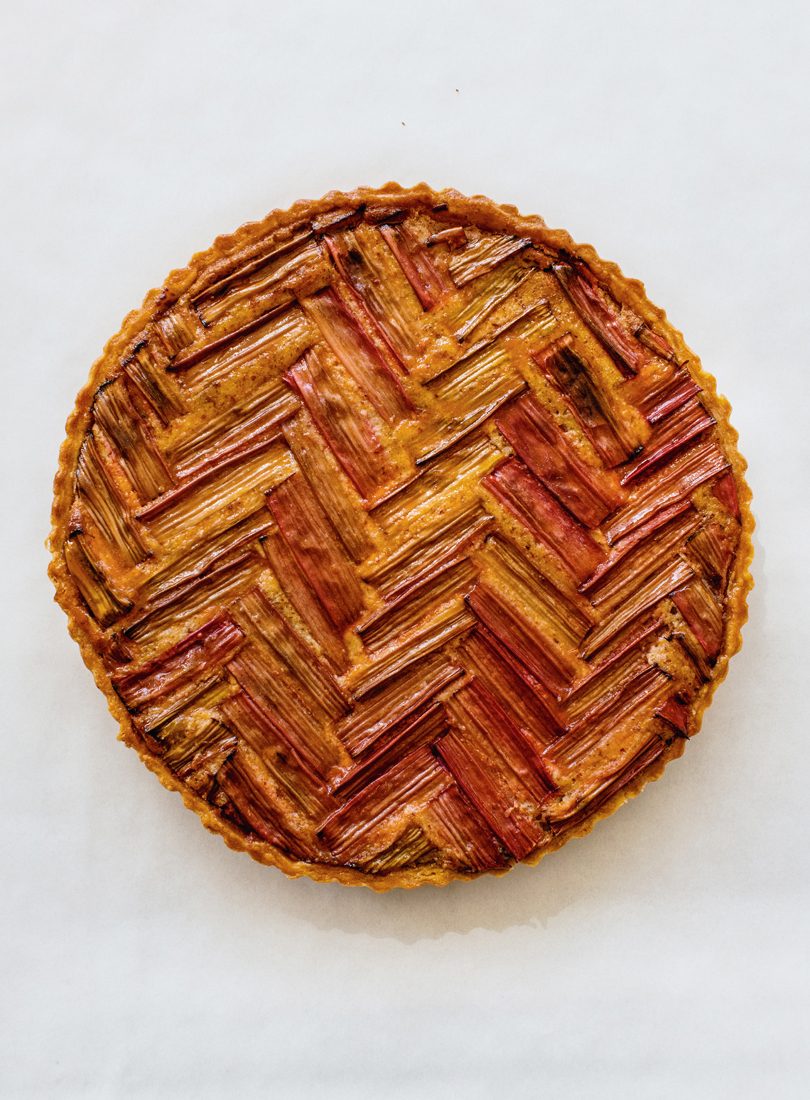 RHUBARB & ORANGE-BLOSSOM FRANGIPANE TART