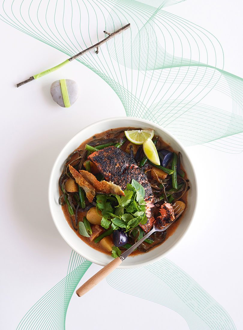 Fragrant Salmon & Sea Spaghetti - Cuisine Magazine - From New Zealand to the World