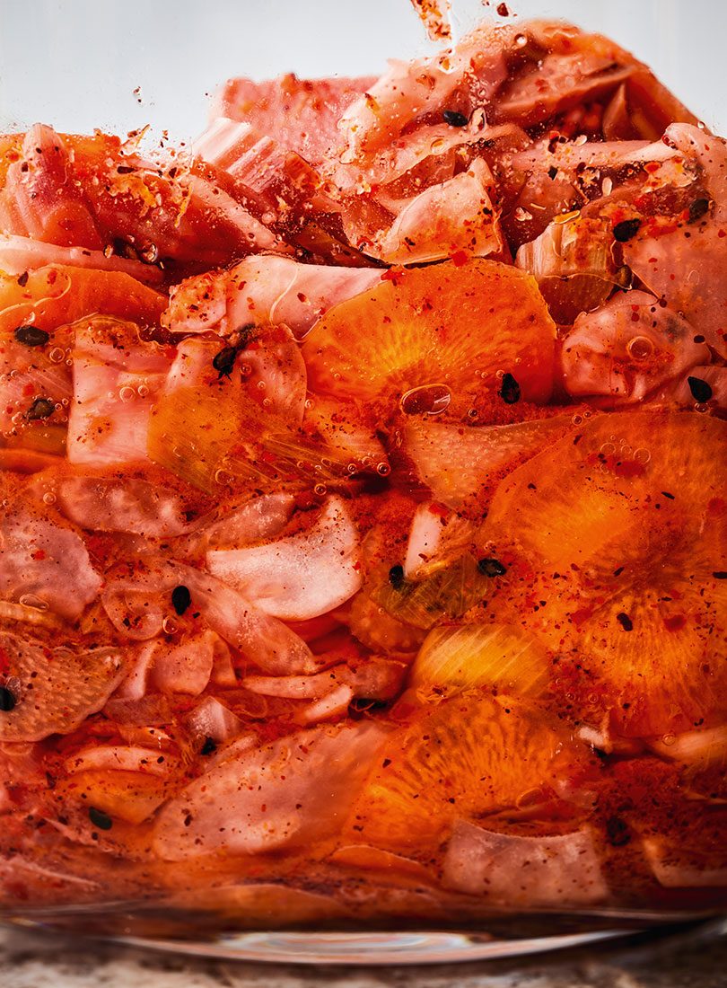 Rhubarb & Carrot Kimchi - Cuisine Magazine - From New Zealand to the World