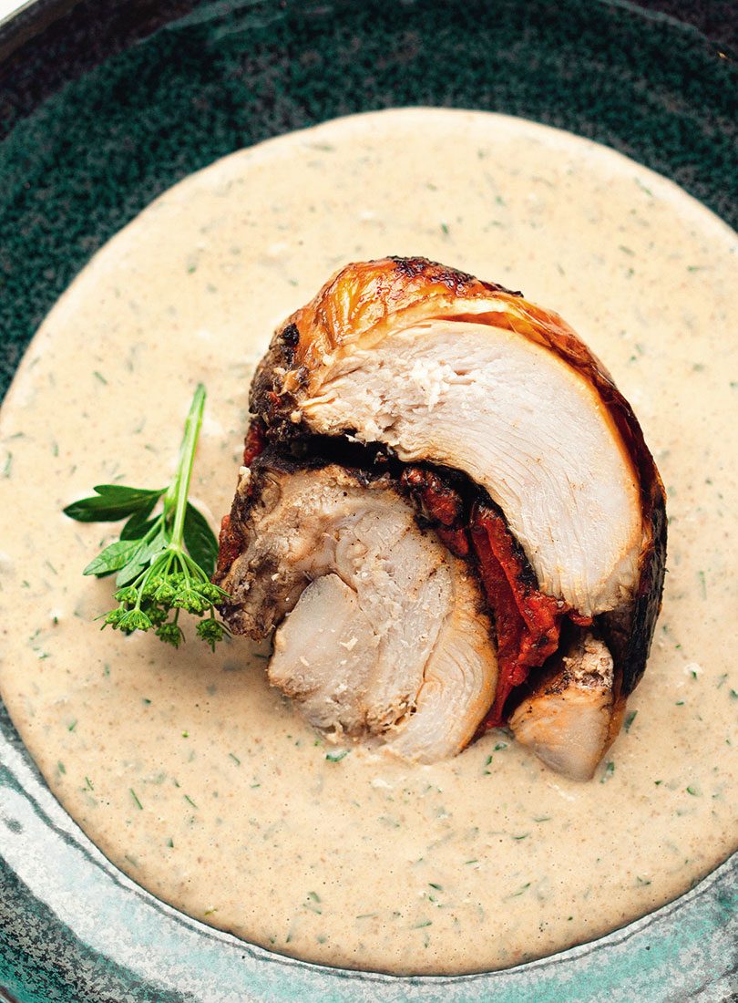 Turkey Breast With Red Pepper, Black Garlic & Almond Sauce - Cuisine Magazine - From New Zealand to 