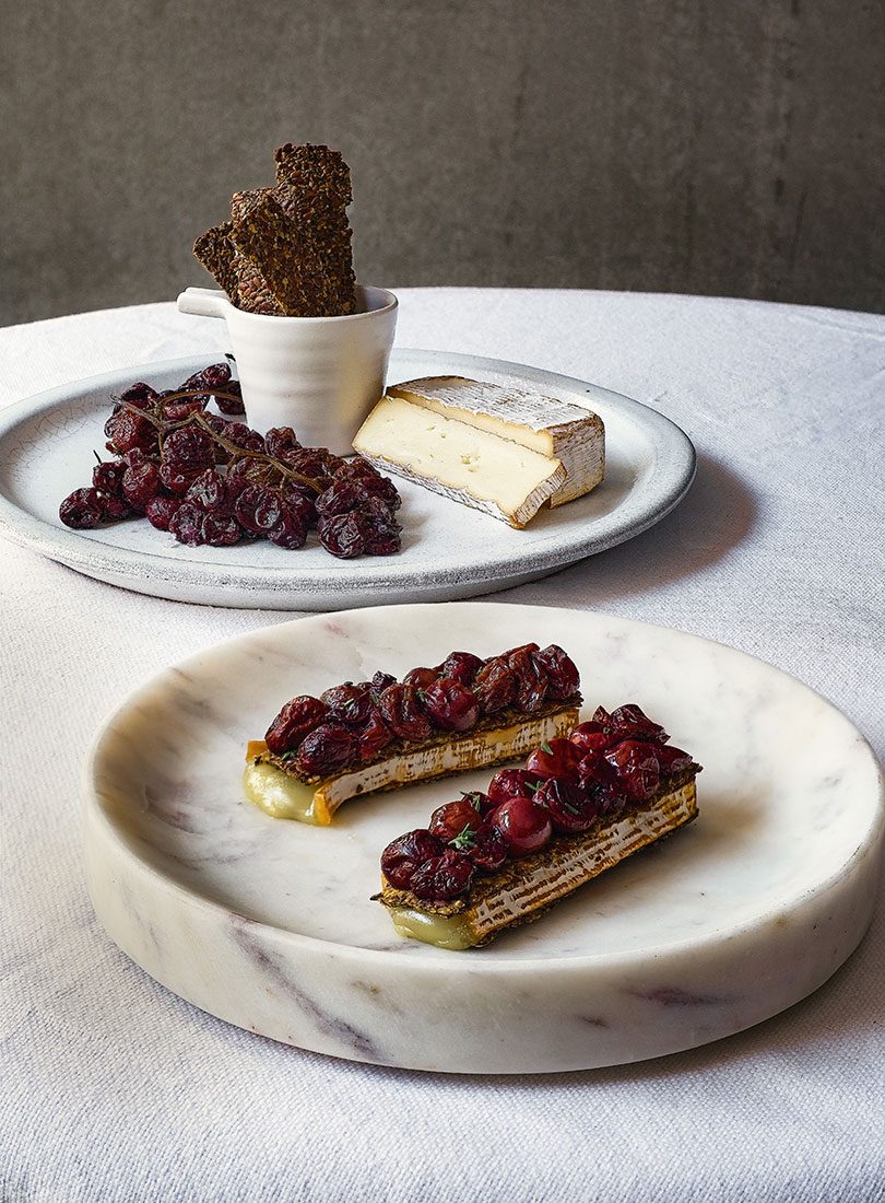 Salted Grapes With Washed-Rind Cheese & Linseed Crackers - Cuisine Magazine - From New Zealand to th