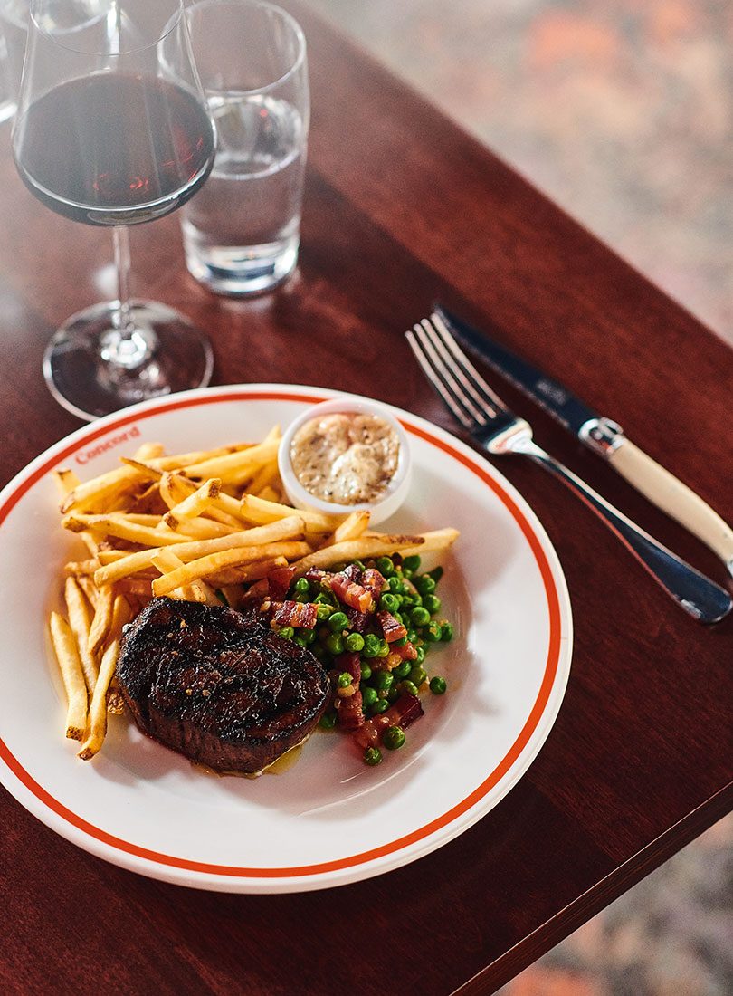Eye Fillet With Truffle- Parmesan Mayonnaise & Peas With Lardons & Mint - Cuisine Magazine - From Ne