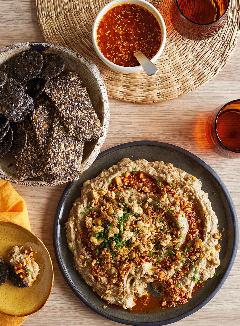 Blackened Eggplant With Chilli Peanut Oil & Tofu Crumbs - Cuisine Magazine - From New Zealand to the