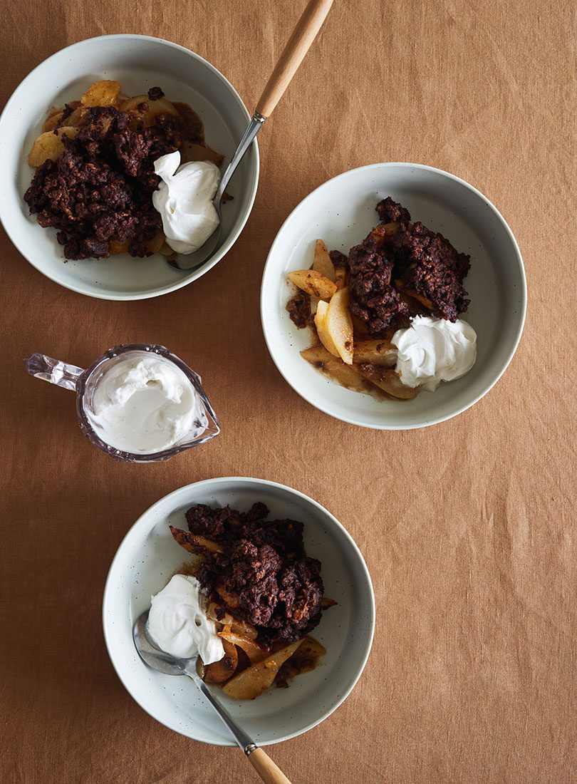 Oaty Pear & Chocolate Cobbler - Cuisine Magazine - From New Zealand to the World