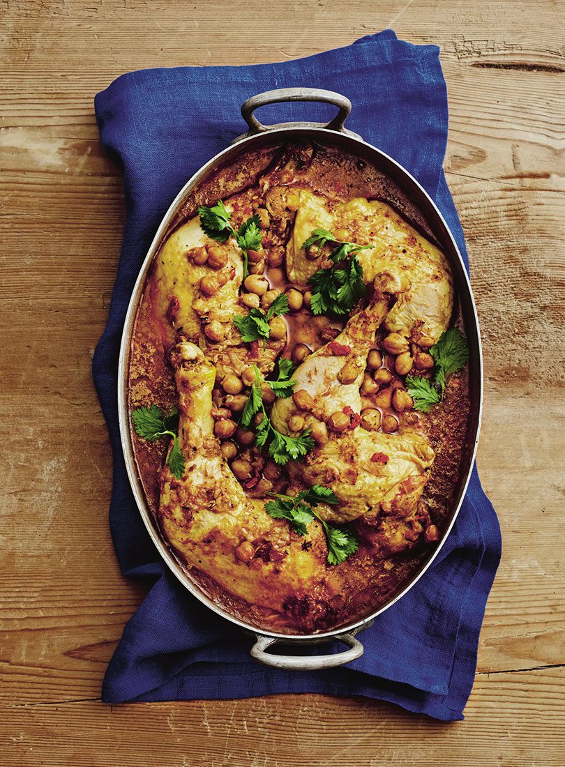 Braised Chicken In Chtitha Sauce With Chickpeas / Region: Algeria - Cuisine Magazine - From New Zeal