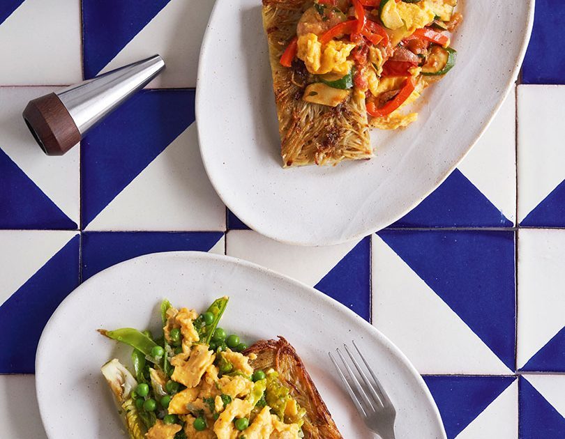 Vegetable Scramble With Anchovy Rosti