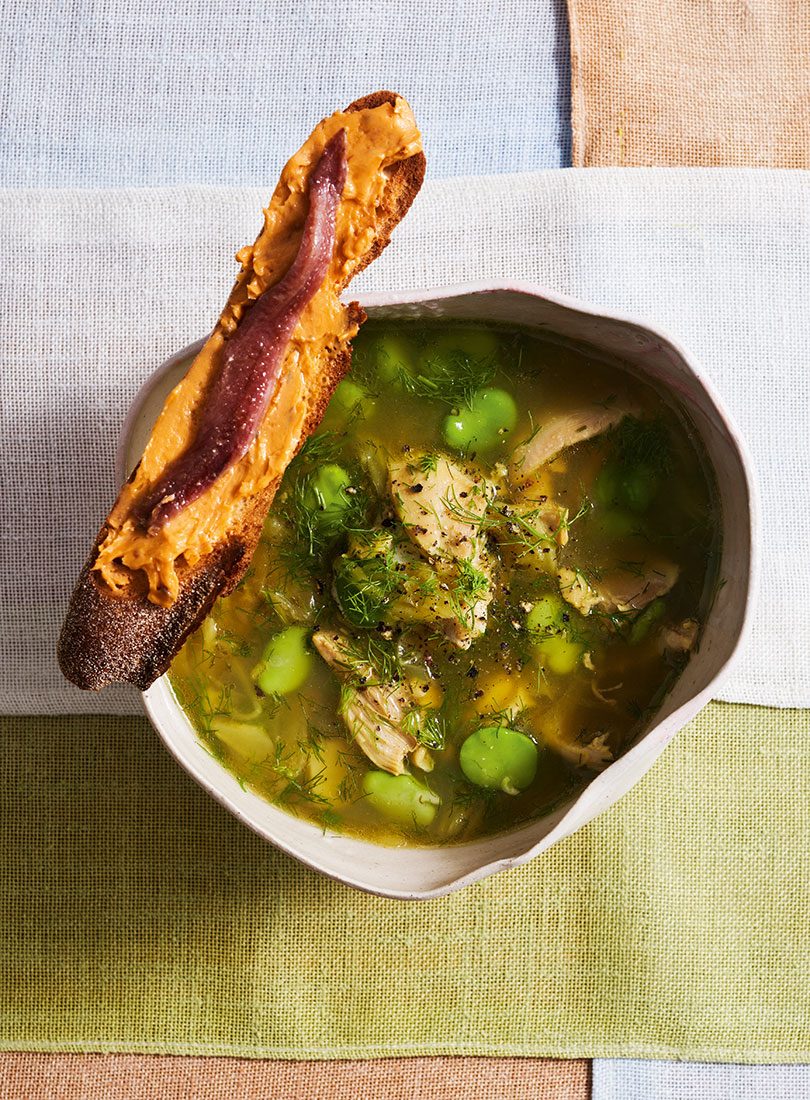 Fennel & Chicken Soup With Anchovy Toasts - Cuisine Magazine - From New Zealand to the World