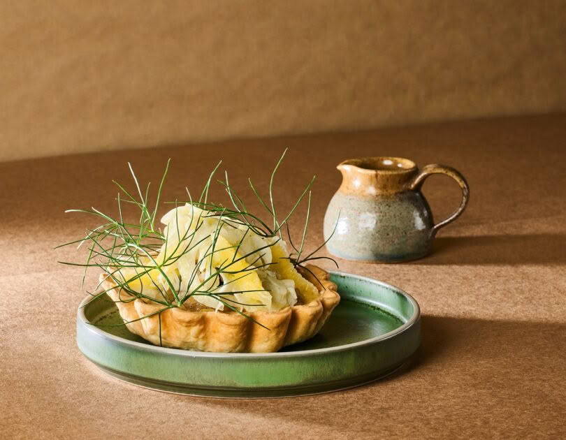 Mussel & Saffron Tart with Fennel & Vanilla Jam & Fennel Salad